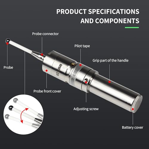 CNCTOPBAOS MMP25 3D Light Edge Finder with Ceramic Probeto Find CNC Milling Lathe Machining CenterAccuracy 0001mm XYZ Axis Three Coordinate Measurement Centering Rod Touch Probe Tool Dividing Rod - Image 3