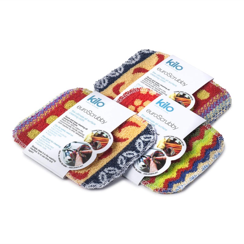 Kilo NonScratch Scourer Purpose Environmentally Friendly Scrubby  Multi Colour Set of 3 One Size 17x13cm