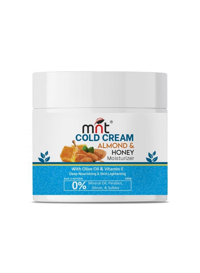MNT Almond & Honey Cold Cream For Face Hand And Body Winter Moisturizer For Dry Skin With Olive Oil & Vitamin E For Men & Women 100 G