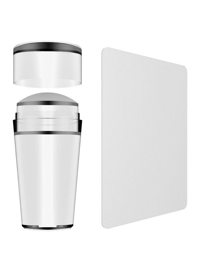 Bluezoo Nail Art Stamper Clear Silicone Stamping Jelly With Scraper Transparent Visible Body No Misplacement For Diy Nail Decor (Clear) - Image 2