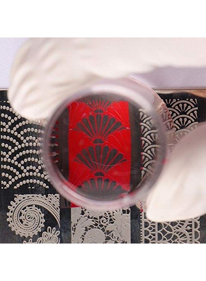 Bluezoo Nail Art Stamper Clear Silicone Stamping Jelly With Scraper Transparent Visible Body No Misplacement For Diy Nail Decor (Clear) - Image 5