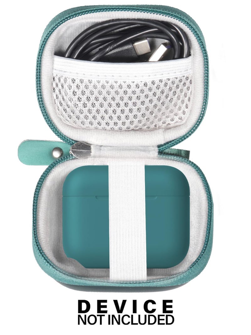 CaseSack Case for Lab Go Pop+, Go Air Pop, Air Tones+/ Tones, JBuds Mini True Wireless Earbuds, Compact Organizer for The Charger case and Charger Cord (Green) - Image 3