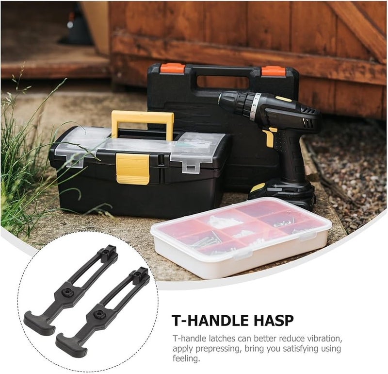 4Pcs Black T Handle Draw Latches Flexible Shock Proof Tool Box Hasp Lock - Image 5