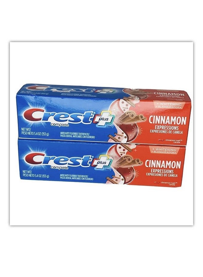 Crest Plus Complete + Whitening Cinnamon Rush Expressions 5.4 Oz 2 Boxes - Image 1