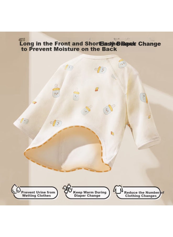 Lovebox Aibao Baby Clothes Pure Cotton Half-back Clothes Baby Home Clothes Newborn Full Moon Monk Clothes Blue Penguin Size 59 T133 - Image 2