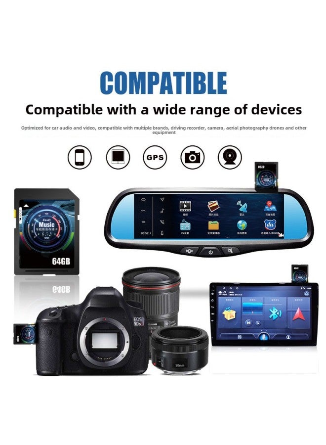 Car Sd 16g Large Card Navigation Car Music Camera Memory Card 32gSD Card Audi High-speed C10 Flash Memory Card-Color:Black-Capacity:32GB  - Image 2