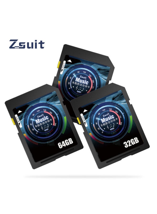 Car Sd 16g Large Card Navigation Car Music Camera Memory Card 32gSD Card Audi High-speed C10 Flash Memory Card-Color:Black-Capacity:32GB  - Image 1