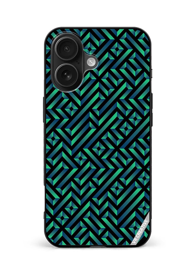 VR CREATIVE Protective Case Cover For Apple iPhone 16 Geometric Pattern Design Multicolour