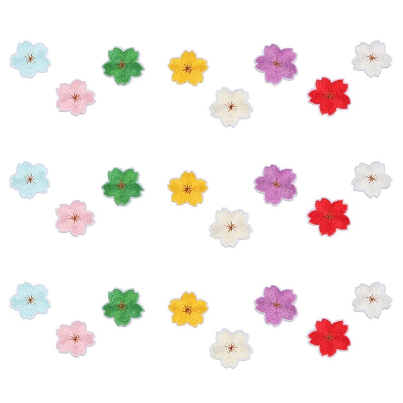 24 Pcs Embroidered Flower Patches Iron On Cloth Stickers For Clothing Bags Craft Decoration Random Style - Image 2