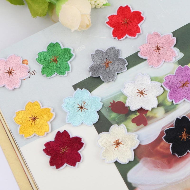 24 Pcs Embroidered Flower Patches Iron On Cloth Stickers For Clothing Bags Craft Decoration Random Style - Image 5