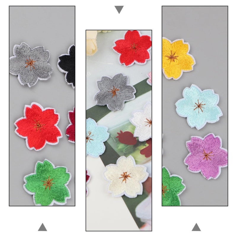 24 Pcs Embroidered Flower Patches Iron On Cloth Stickers For Clothing Bags Craft Decoration Random Style - Image 4