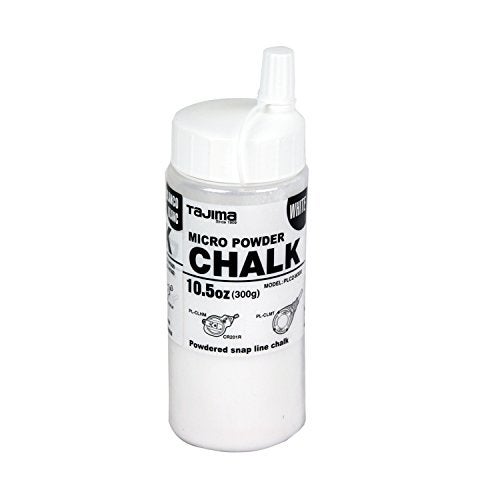 TAJIMA Micro Chalk - White 10.5 oz (300g) Ultra-Fine Snap-Line Chalk with Durable Bottle & Easy-Fill Nozzle - PLC2-W300 - Image 1