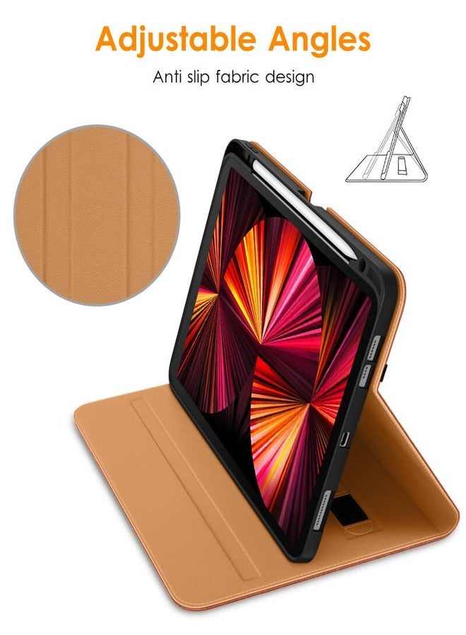 DTTO Case for iPad Pro 11 Inch 4th/3rd/2nd/1st Generation 2022/2021/2020/2018,Premium PU Leather Folio Stand Cover with Hand Strap,Fit iPad Air 4/5 - Auto Wake/Sleep,Multiple Viewing Angles, Brown - Image 3