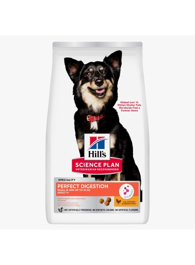 Hill's Hillâ€™s Science Plan Perfect Digestion Chicken & Brown Rice Small & Mini Adult Dog Food - 1.5KG - Image 1