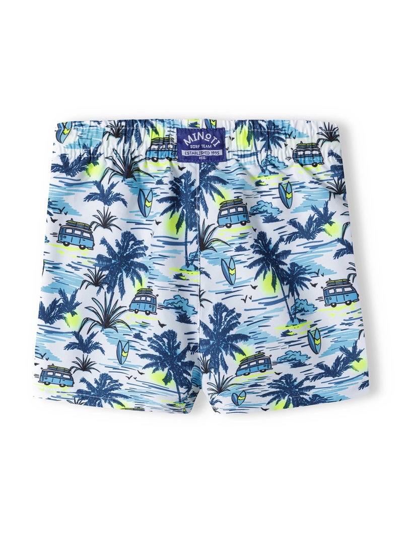 MINOTI Boys' Swim Shorts with Elastic Waist and Adjustable Drawstring  - Image 2