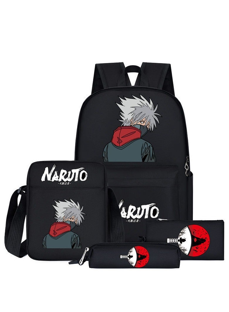 ناروتو على ظهره أربعة قطعة دعوى الرجال والنساء الترفيه الرياضة حقيبة السفر طالب حقيبة المدرسة