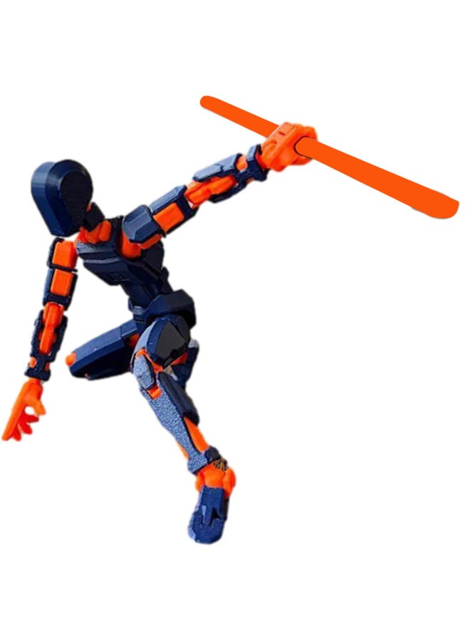 Multi-joint Movable Figure Hand Board Lucky 13 Doll Full Body Activity Robot Decompression To Play Artifact-Color:Three Generations Of Orange Blue Bags 58g  - Image 1