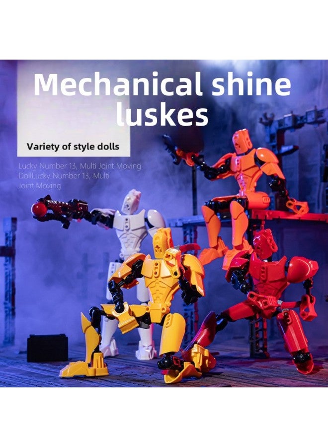 Multi-joint Movable Figure Hand Board Lucky 13 Doll Full Body Activity Robot Decompression To Play Artifact-Color:Three Generations Of Orange Blue Bags 58g  - Image 2