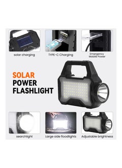 KASTWAVE Camping Solar Flashlights Lantern, Multifunctional LED Camping Lights with Flashlight and Lantern Mode, USB Charging, Ideal for Power Outages, Spotlight, Searchlight, Outdoor, Hiking, Emergency  - Image 3