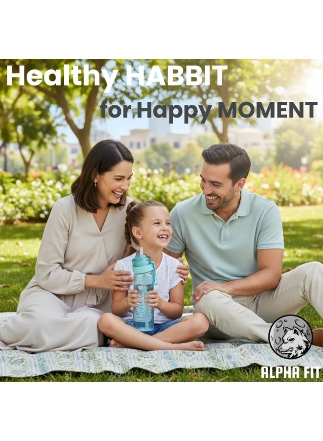 ألفا فت زجاجة Alpha Fit للمياه المنكّهة سعة 650 مل مع 7 كبسولات نكهة – زجاجة Tritan خالية من BPA وقابلة لإعادة الاستخدام ومانعة للتسرب، متوافقة مع زجاجة Air Up، أزرق رياضي - Image 4