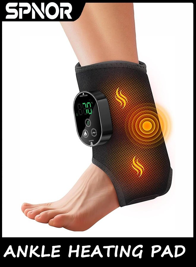Spnor Ankle Massager for Neuropathy, Ankle Heating Pad with Massage Foot Heel Pain Relief, 6 Heat Levels & 3 Vibration Modes - Image 1