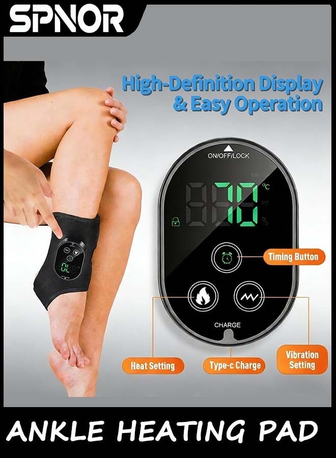 Spnor Ankle Massager for Neuropathy, Ankle Heating Pad with Massage Foot Heel Pain Relief, 6 Heat Levels & 3 Vibration Modes - Image 2