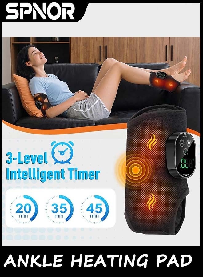 Spnor Ankle Massager for Neuropathy, Ankle Heating Pad with Massage Foot Heel Pain Relief, 6 Heat Levels & 3 Vibration Modes - Image 4
