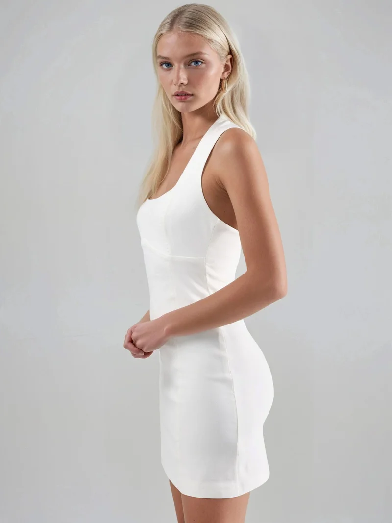 هيكاب Bodycon Mini Dress with Halter Collar