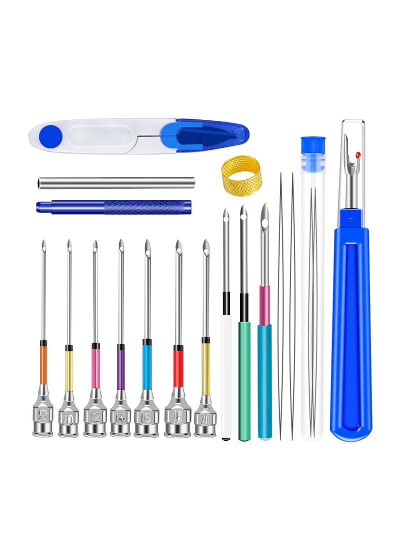 10-Piece Punch Needle Set with Tool, Seam Ripper, Needle Threader, Thimble, Scissors, and Magic Embroidery Pen for Beginners in Embroidery and Cross Stitching. - Image 1
