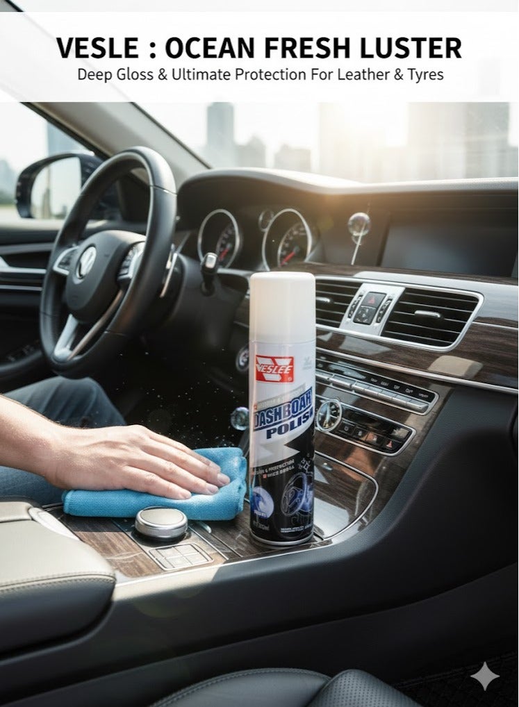 فيزلي ملمع لوحة القيادة والجلد والإطارات  250 مل برائحة النيو كار