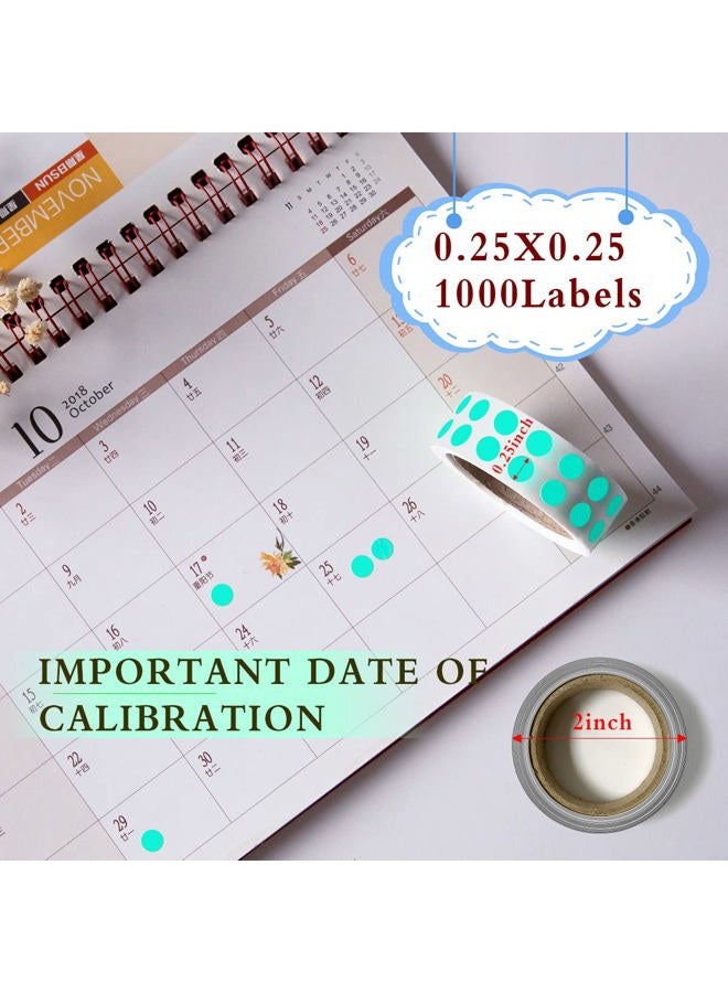PARLAIM 0.25 Inch Color-Code Dot Stickers,1000 Stickers Roll Coding Label Sticker for Office,Student Classroom Aqua - Image 2