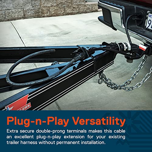 ONLINE LED STORE True Mods 8ft 7-Pin Trailer Cord Extension Wire Cable [7-Way Trailer Plug Wiring Harness] [Gooseneck Hitch Extender] [Plug-N-Play] [10-14AWG] 7 Prong Tow Wiring Connector Cord for Trailers RV - Image 3