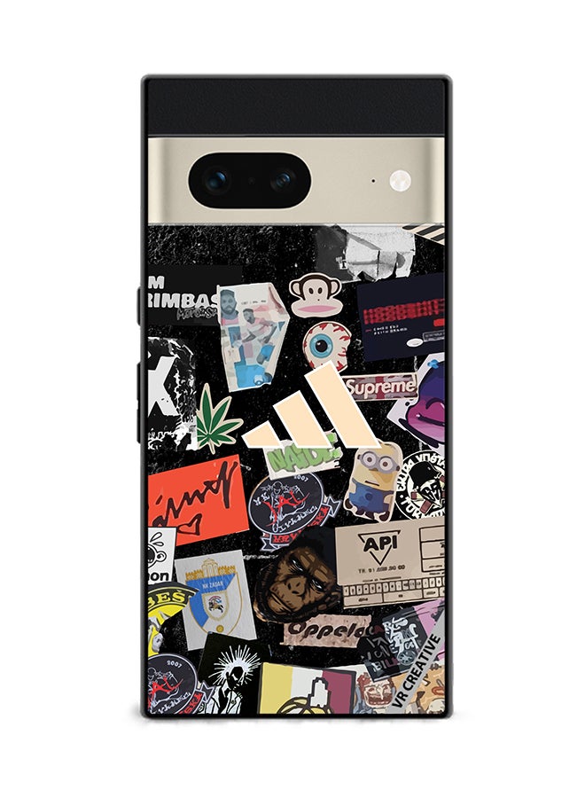 VR CREATIVE Protective Case Cover For Google Pixel 7 Adidas Stickers Design Multicolour - Image 1