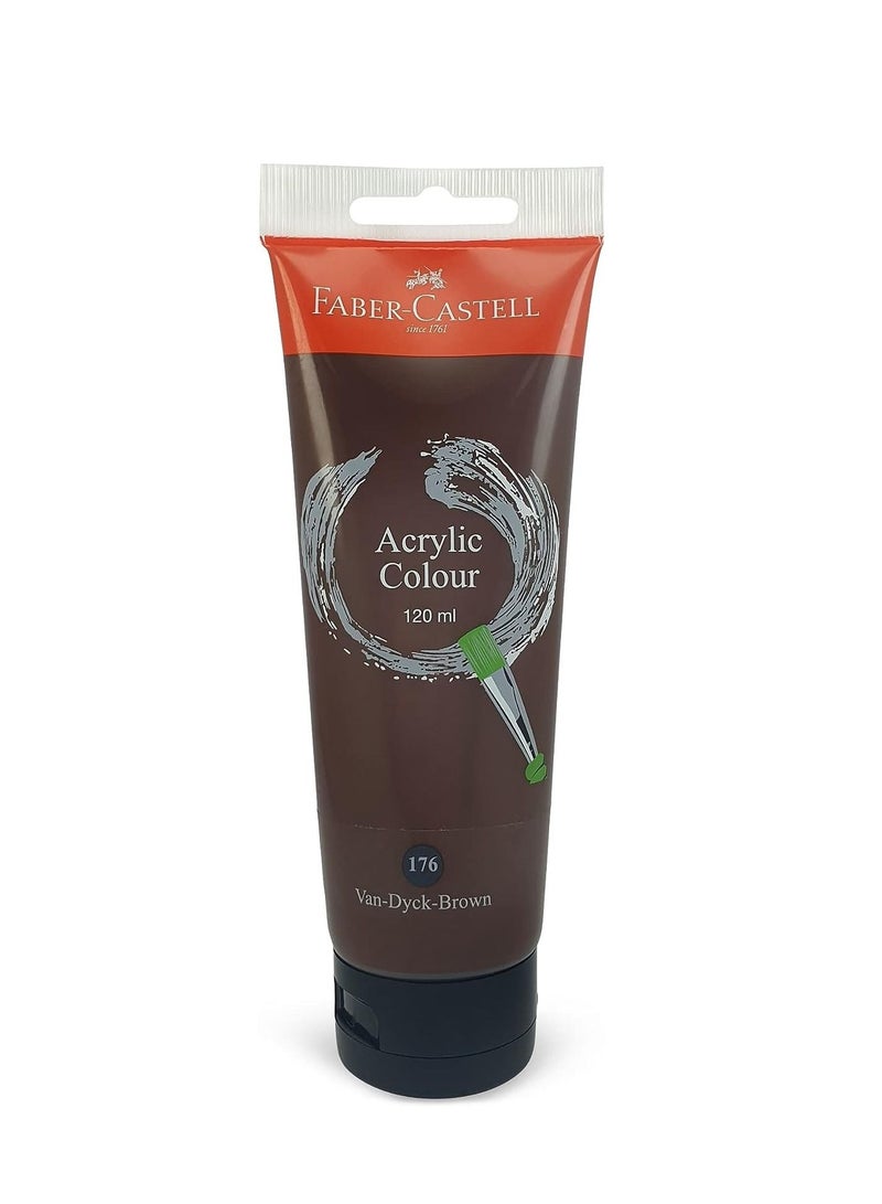 FABER-CASTELL Acrylic Color Paint 120ml Van Dyck Brown - Image 1