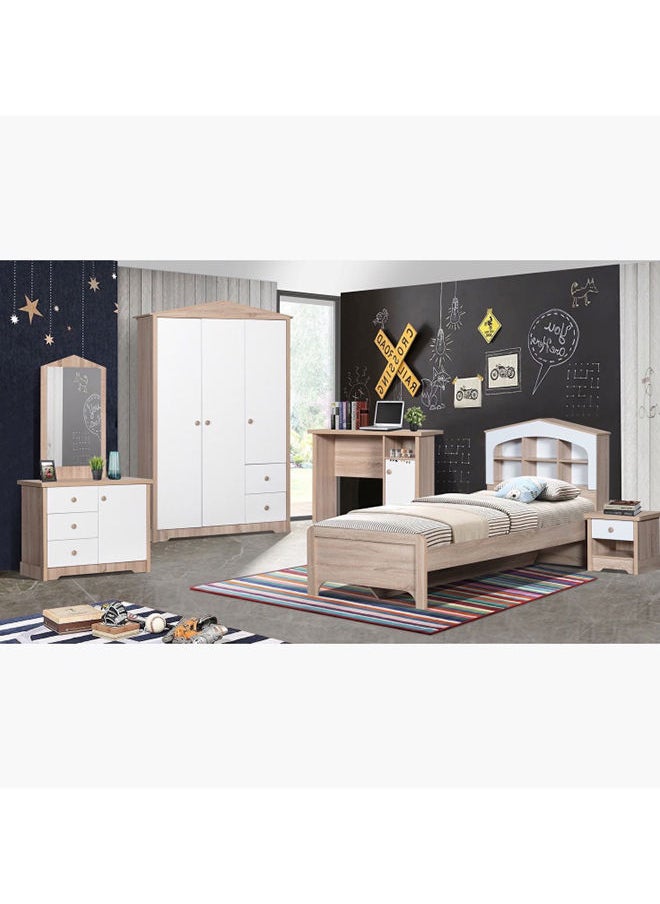 Home Box - My House 3-Drawer Dresser | Dressing Table | Vanity Table | Makeup Table with Mirror and Door Beige 102x 174x42 cm - Image 1