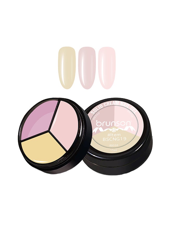 brunson 3Colors 3 in 1 Nail UV Gel Polish Cream Gel Nail Polish Soak off Solid Color Gel Nail Art Manicure Gel 15ml BSCNG19