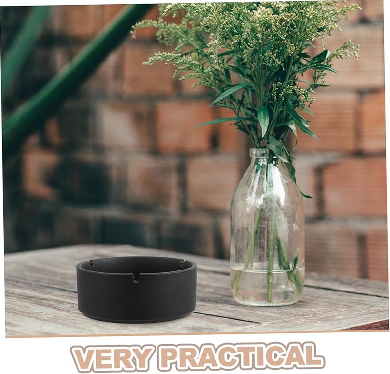 Minimalist Round Ceramic Ashtray Vintage Windproof Ash Holder High Temperature Resistant - Image 4