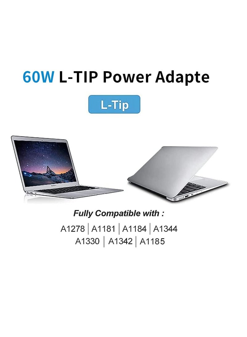 MacBook Pro Charger 60W Power Adapter L-Tip Magnetic Connector Charger and Compatible with Mac Book Pro 13 Inch Before Mid 2012 - Image 2