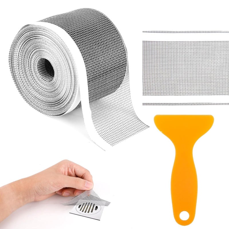 OENZA Drain Strainer Floor Drain Sticker Roll | Hair Mesh Stickers Anti-Blocking Drain Strainer | Reusable and Versatile Drain Cover for Bathroom, Laundry, Bathtub, Washbasin - Image 1