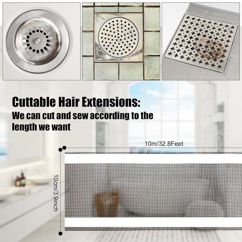 OENZA Drain Strainer Floor Drain Sticker Roll | Hair Mesh Stickers Anti-Blocking Drain Strainer | Reusable and Versatile Drain Cover for Bathroom, Laundry, Bathtub, Washbasin - Image 3