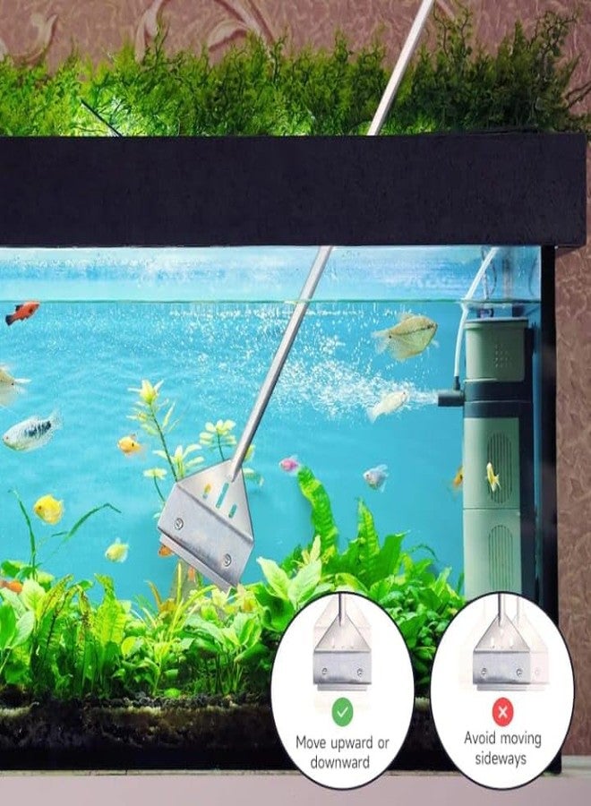 rizopets Pets 18 inch Fish Tank Algae Scraper - Essential Aquarium Accessories for All Aquarium Tanks, Ensures Crystal Clear Water, Rust Proof Stainless Steel - Image 2