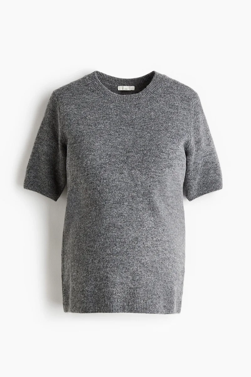 H&M MAMA Short-sleeved fine-knit top