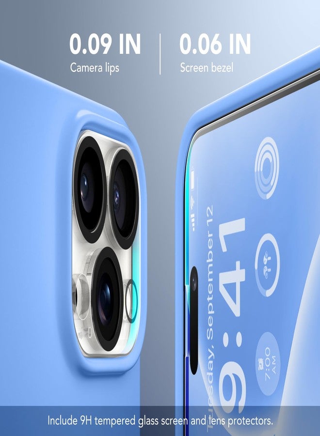 GONEZ for iPhone 15 Pro Max Case Silicone, Compatible with Magsafe, Camera Protector + Screen Protector, Soft Anti-Scratch Microfiber Lining, Liquid Silicone Shockproof Phone Cover, Sky Blue - Image 5