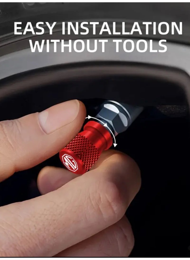 MG 4pcs Set Durable Metal Tire Valve Caps For MG S5 And MG ZS - Image 2