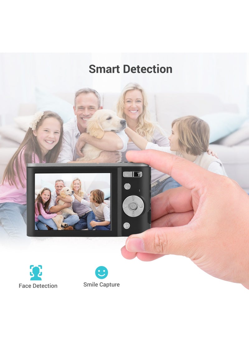 ANDOER - Mini Digital Camera 44MP 2.7K 2.88-inch IPS Screen 16X Zoom Self-Timer 128GB Extended Memory Face Detection Anti-shaking Built-in 2PCS Batteries Universal 1/4 Mounting with Hand Strap Carry Pouch - Image 1
