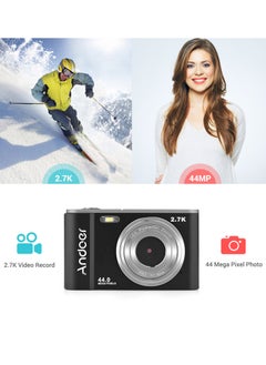 ANDOER Mini Digital Camera 44MP 2.7K 2.88-inch IPS Screen 16X Zoom Self-Timer 128GB Extended Memory Face Detection Anti-shaking Built-in 2PCS Batteries Universal 1/4 Mounting with Hand Strap Carry Pouch  - Image 5