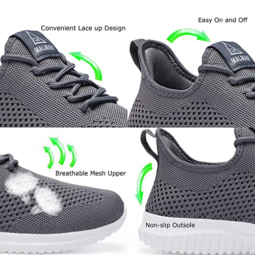 VAMJAM Men's Running Shoes Ultra Lightweight Breathable Walking Shoes Non Slip Athletic Fashion Sneakers Mesh Workout Casual Sports Shoes Grey Size 11.5 - Image 3