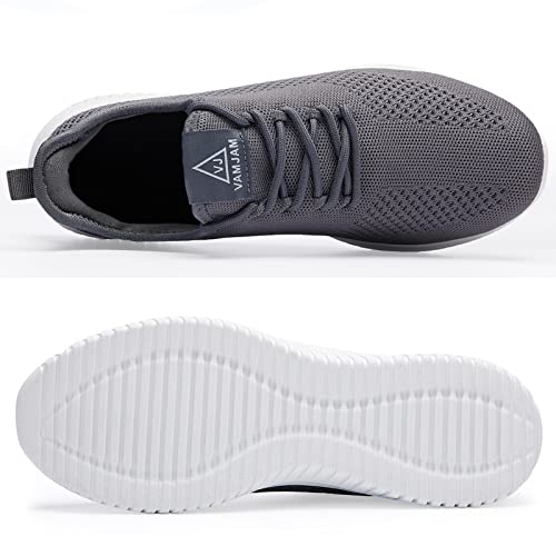 VAMJAM Men's Running Shoes Ultra Lightweight Breathable Walking Shoes Non Slip Athletic Fashion Sneakers Mesh Workout Casual Sports Shoes Grey Size 11.5 - Image 2
