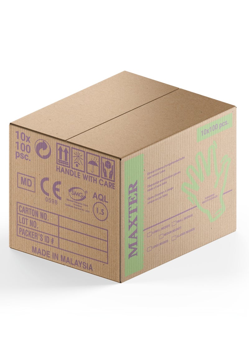 MAXTER Carton 1000 PCS Maxter Latex Powdered Disposable Gloves Heavy Duty Textured 10x 100 PCS M - Image 4