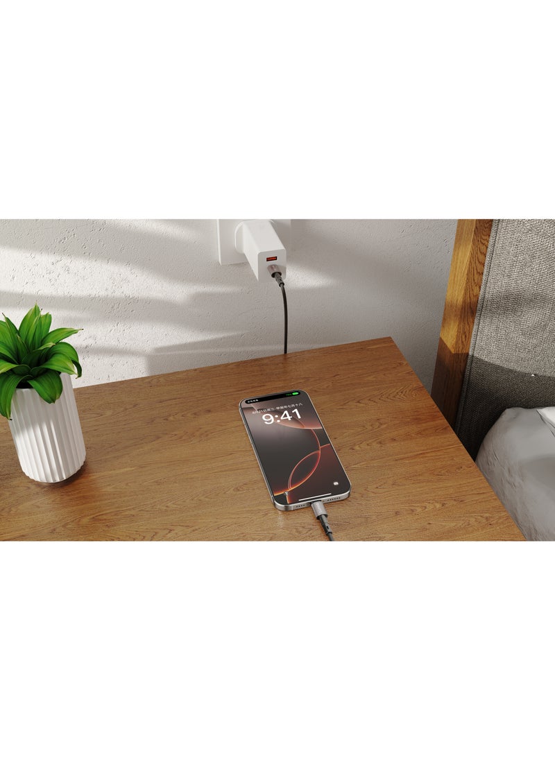 iOsuite iOsuite Aluminum  Alloy (USB-C) TO (USB-C) Magnetic Braided Nylon Cable - 60W - 1.2M - Black - DC62A  - Image 5